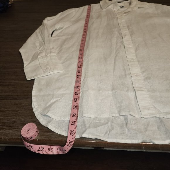 Quince 100% European Linen Long Sleeve Shirt NWT White XL - Picture 2 of 7